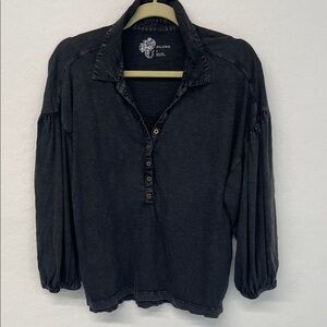 Pilcro Anthropologie Charcoal Top